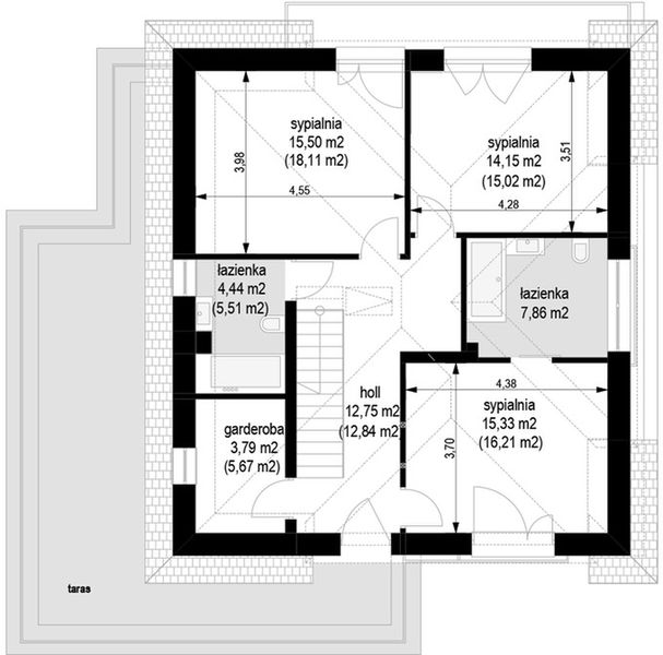 Poddasze projektu Oszust wariant B
