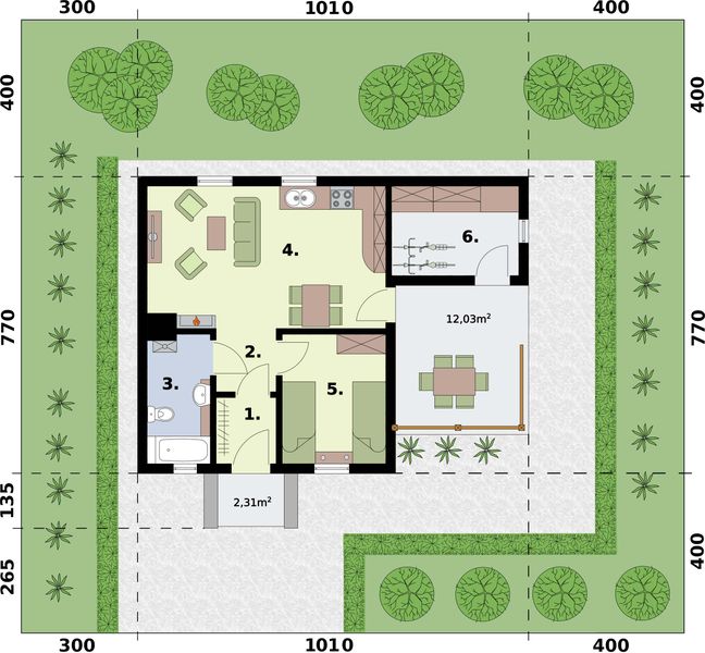 Parter projektu Bogota C dom mieszkalny, całoroczny