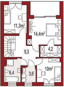 Piętro 1 projektu Ania segment lewy