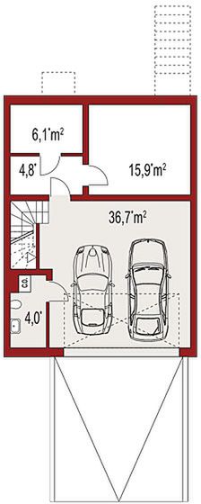Piwnica projektu Ania segment lewy