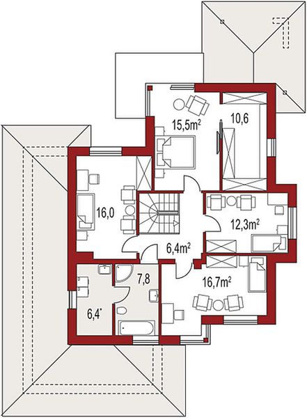 Piętro 1 projektu Carmen Magdalena B