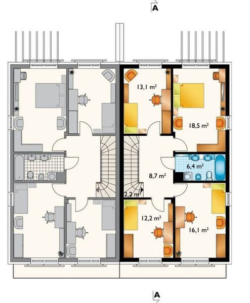 Piętro 1 projektu Iryda Duo (1667)