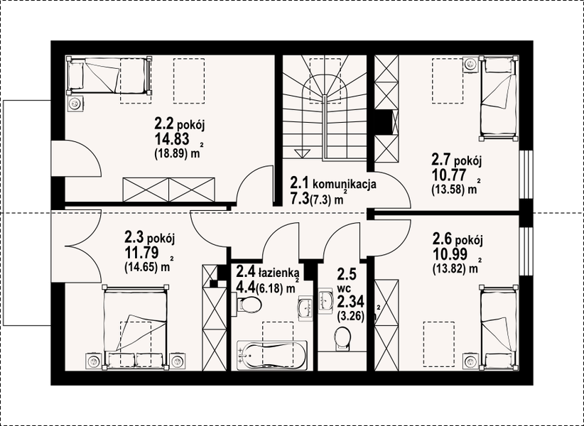 Poddasze projektu Bronowice 3gk dws