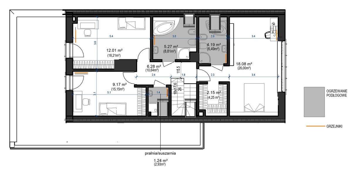 Poddasze projektu Domidea 65 2G
