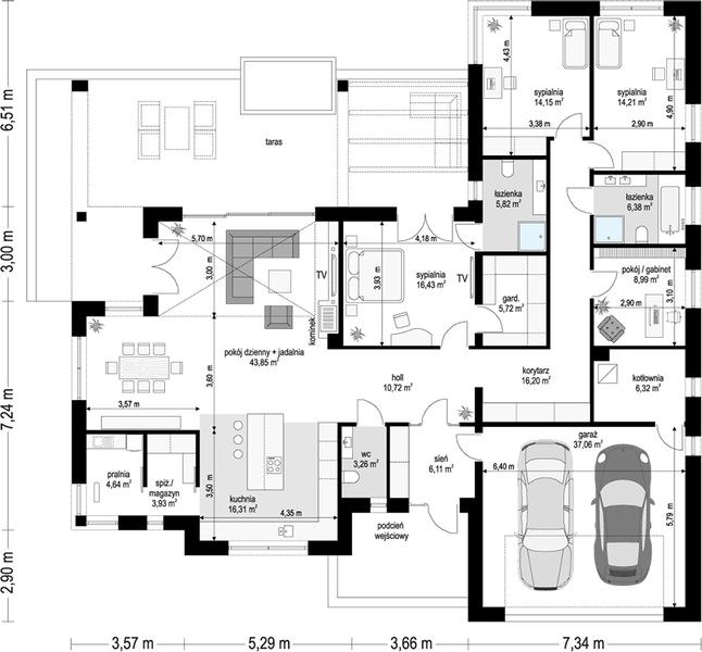 Parter projektu Willa Parterowa wariant C