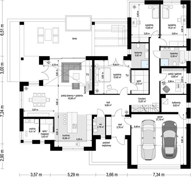 Parter projektu Willa Parterowa wariant D