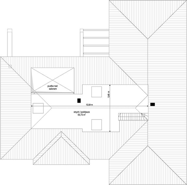 Poddasze projektu Willa Parterowa wariant D