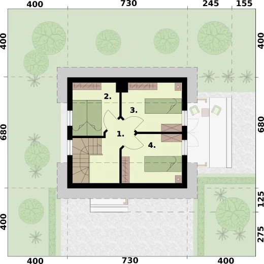 Poddasze projektu Orlean 7 C dom mieszkalny, całoroczny