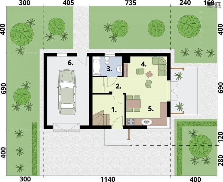 Parter projektu Orlean 7A C dom mieszkalny, całoroczny
