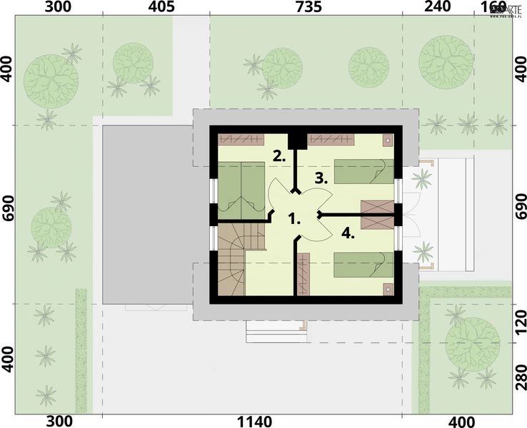 Poddasze projektu Orlean 7A C dom mieszkalny, całoroczny