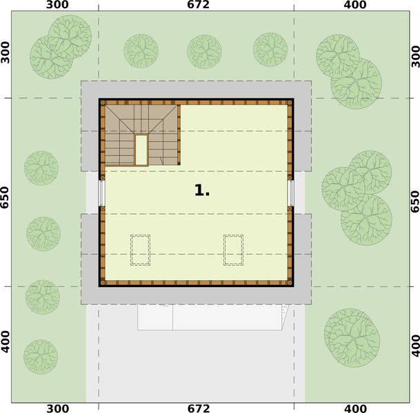 Poddasze projektu G297 szkielet drewniany budynek gospodarczy