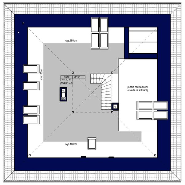 Poddasze projektu Domidea 3 w2