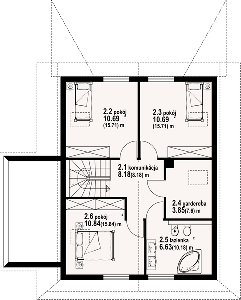 Poddasze projektu Grywałdowo dw 3
