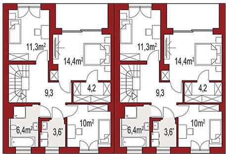 Piętro 1 projektu Ania bliźniak