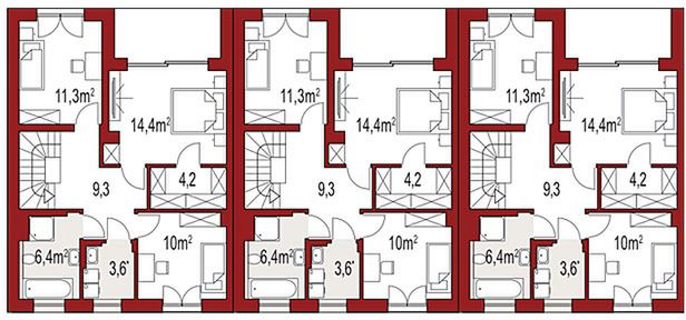 Piętro 1 projektu Ania 3 segmenty