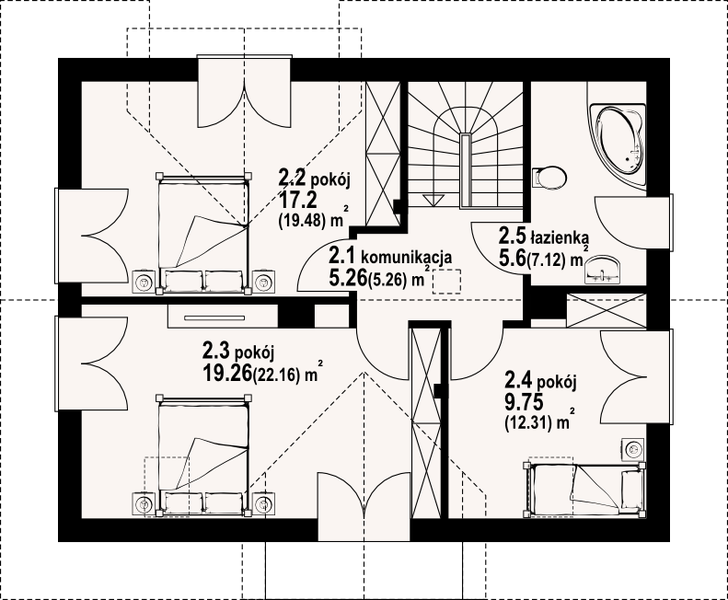Poddasze projektu Ścinawka 13m