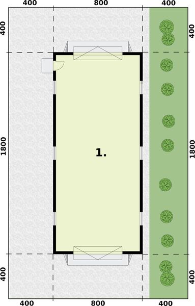 Parter projektu G227B budynek gospodarczy