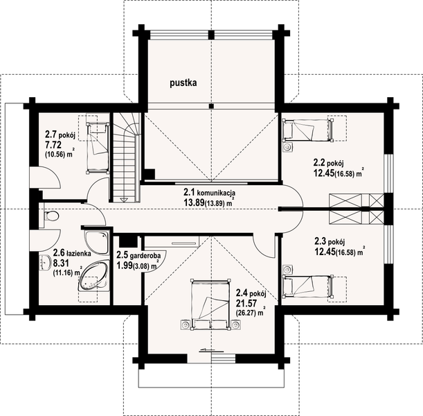 Poddasze projektu Wisłok 1dw