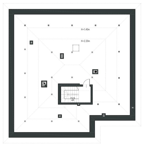 Poddasze projektu Dostępny D45 wariant IV