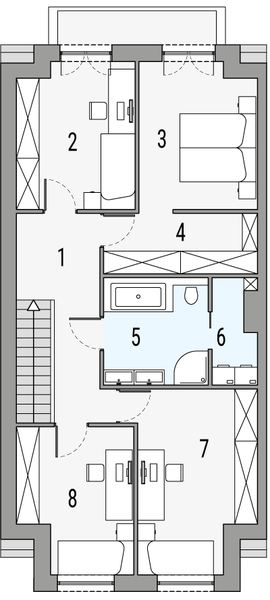 Piętro 1 projektu Melodia a1 - segment lewy