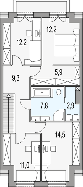 Poddasze projektu Melodia a - segment s