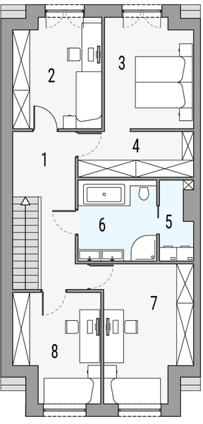 Poddasze projektu Melodia b1 - segment lewy
