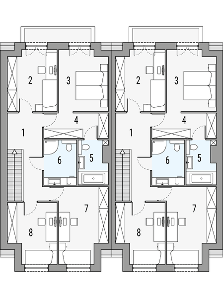 Poddasze projektu Melodia A2 - bliźniak LP