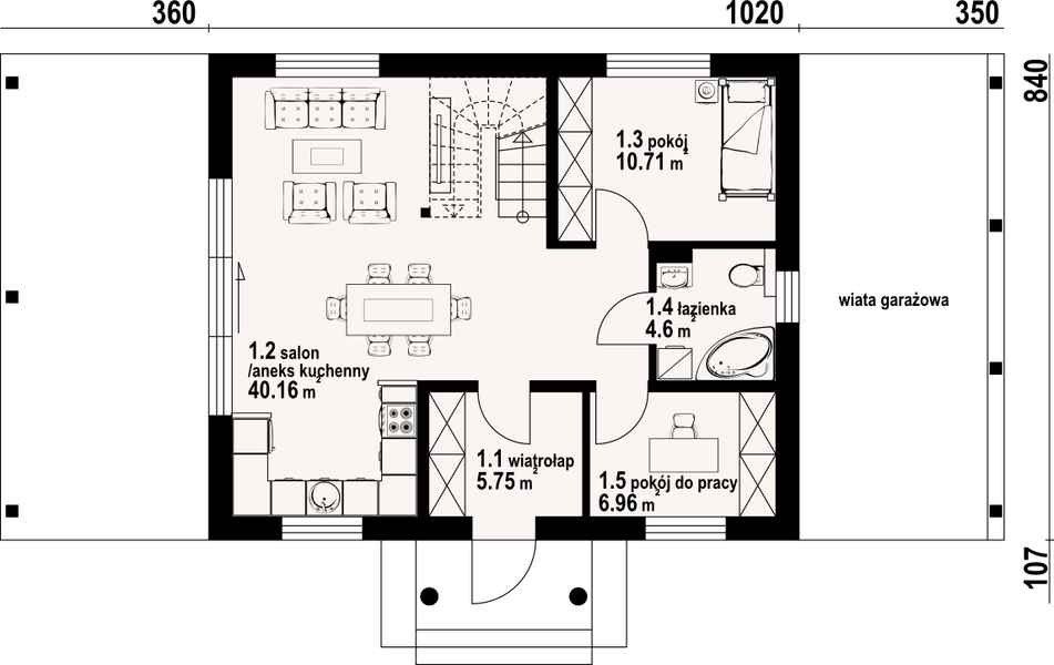 Parter projektu Paczkowice 55m