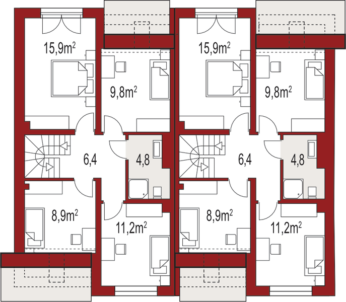 Poddasze projektu Andrea Bliźniak A