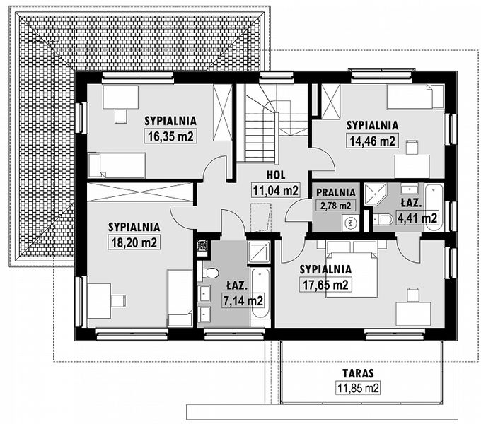 Piętro 1 projektu E-166a