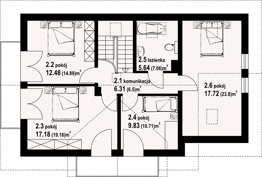 Poddasze projektu Oleśnica 55m