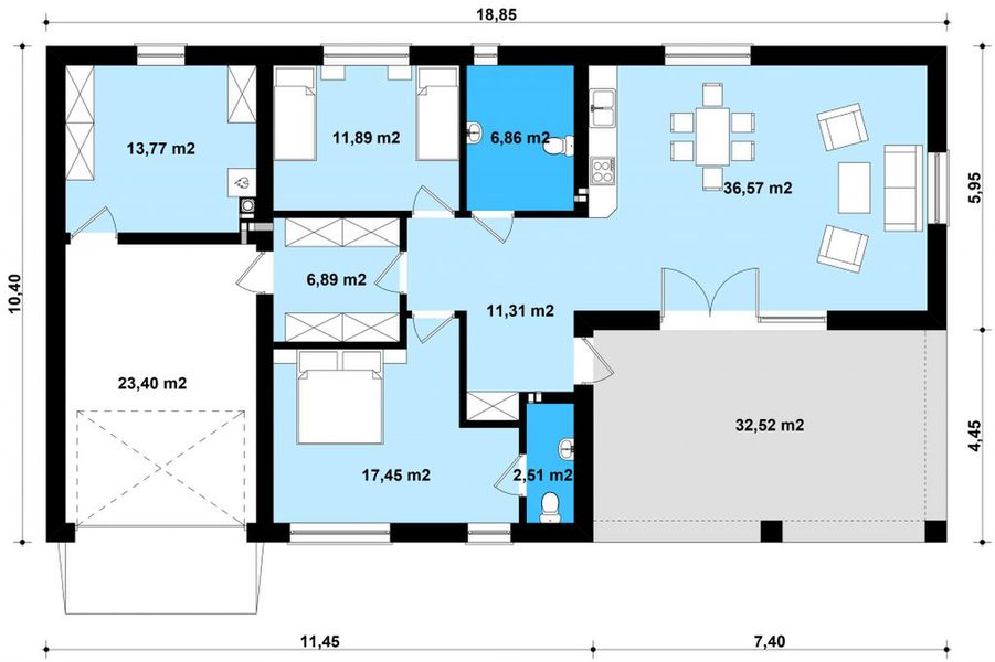 Parter projektu G377 - Budynek rekreacji indywidualnej