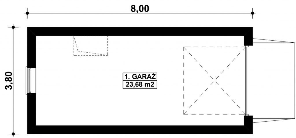 Parter projektu G385 - Budynek garażowy