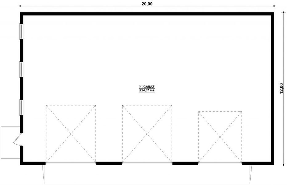 Parter projektu G389 - Budynek garażowy