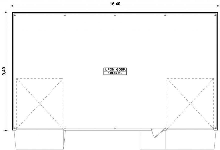 Parter projektu G367 - Budynek gospodarczy