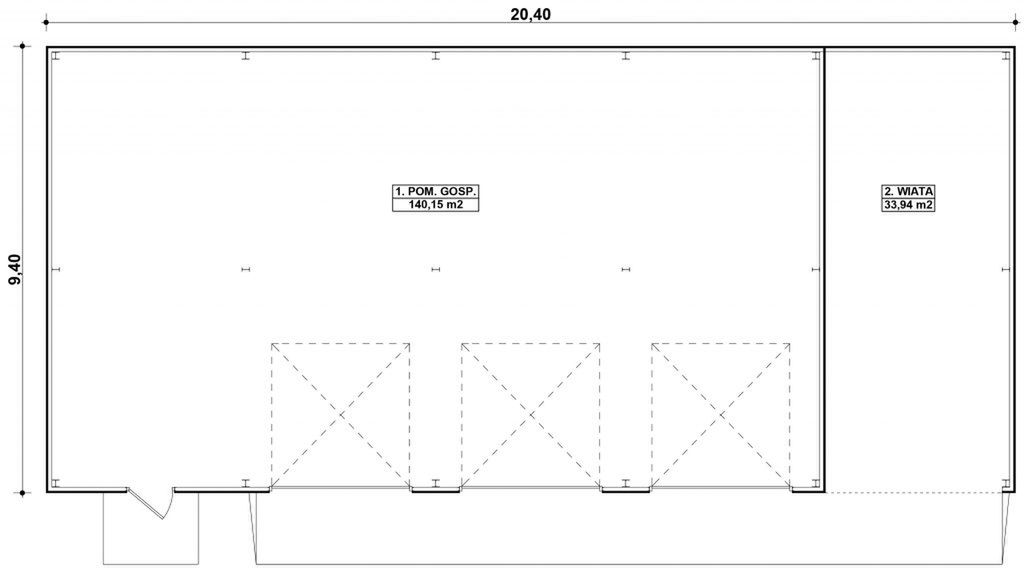 Parter projektu G374 - Budynek gospodarczy
