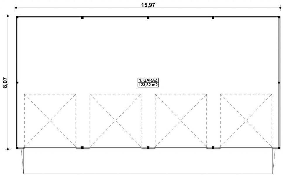 Parter projektu G363- Budynek garażowy