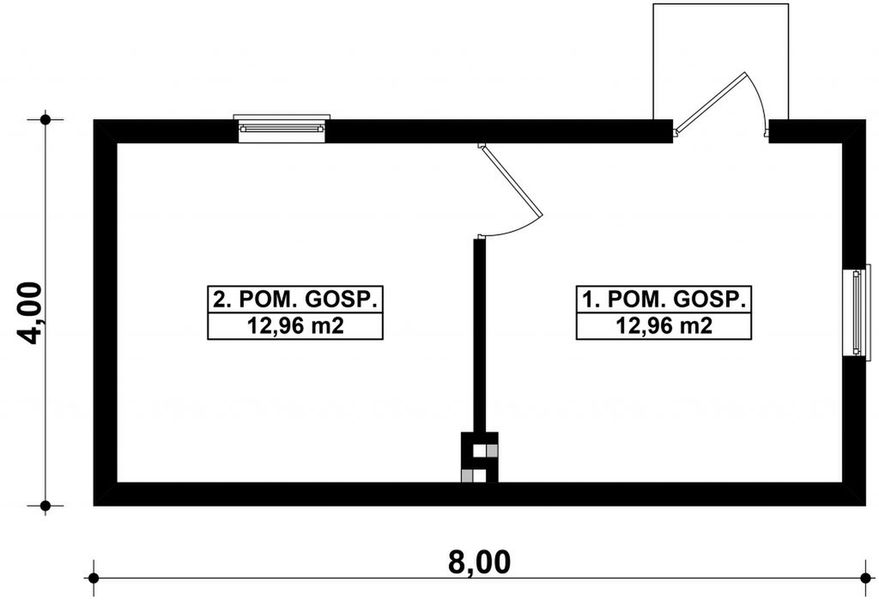 Parter projektu G376 - Budynek gospodarczy