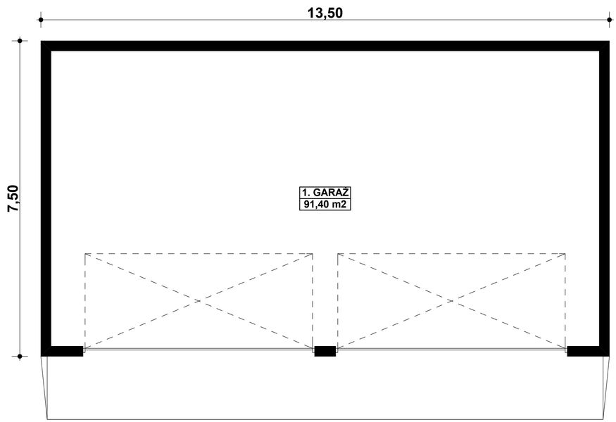 Parter projektu G391 - Budynek garażowy