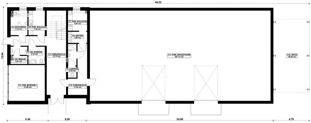 Parter projektu G403 - Budynek biurowo - magazynowy
