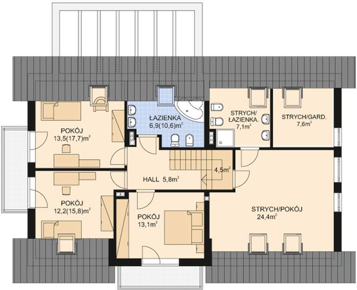 Poddasze projektu APS 289 + 2G