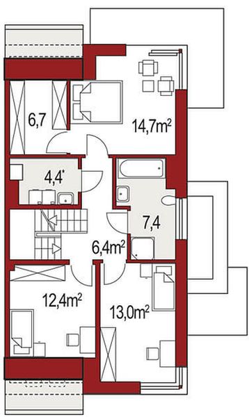 Piętro 1 projektu Diana Grande B segment prawy
