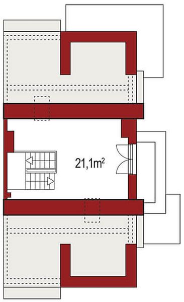Poddasze projektu Diana Grande B segment prawy