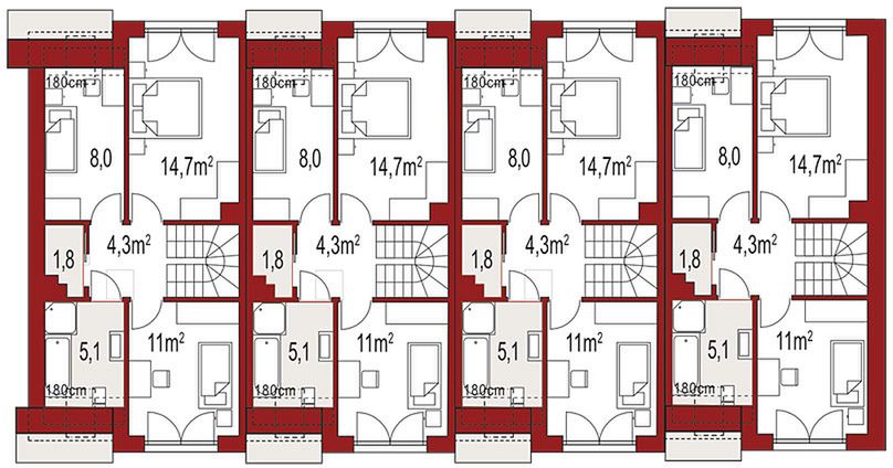 Poddasze projektu Iskra zestaw 4 segmenty