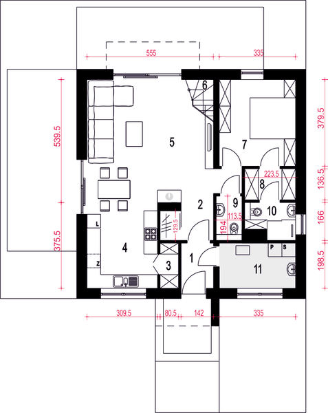 Parter projektu Nowalia bez garażu [B]