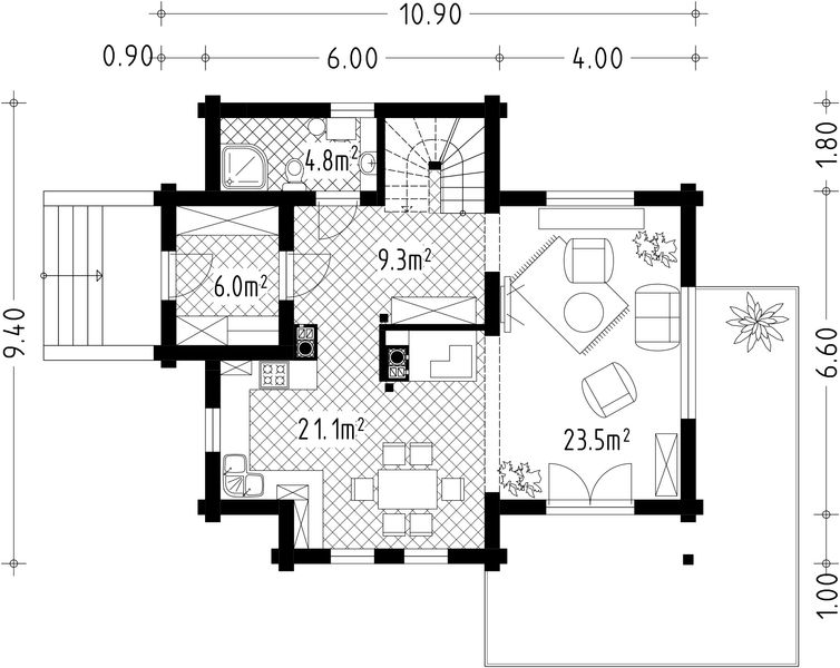 Parter projektu L-211 z piwnicą