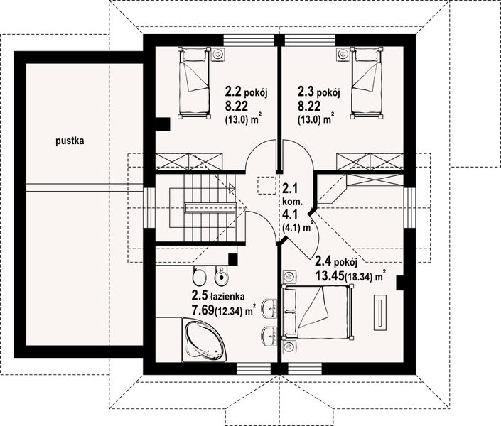 Poddasze projektu Rydzowo dw 7