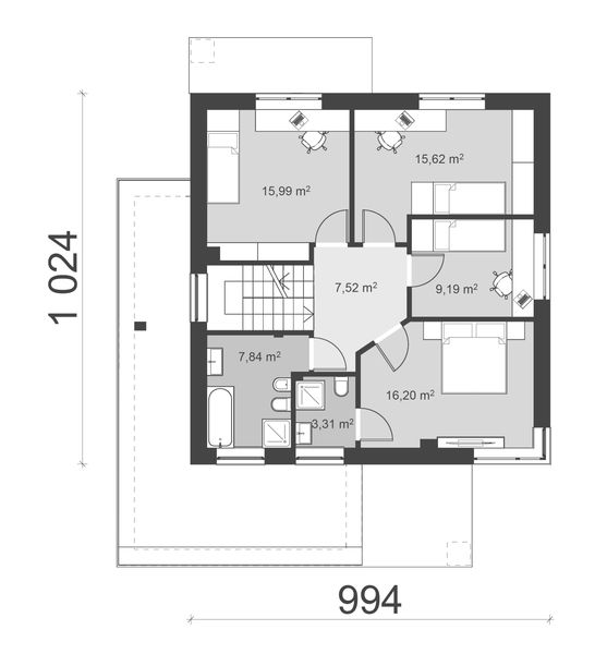 Piętro 1 projektu uA155