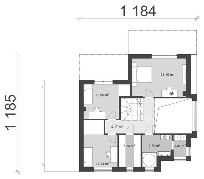 Piętro 1 projektu uA84v1