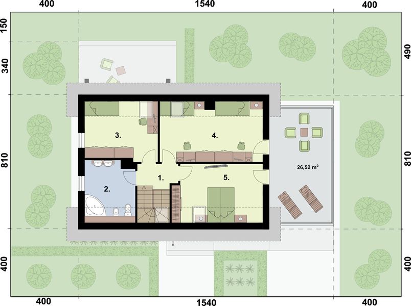 Poddasze projektu Trypolis 3 EKO - pompa ciepła i wentylacja mechaniczna